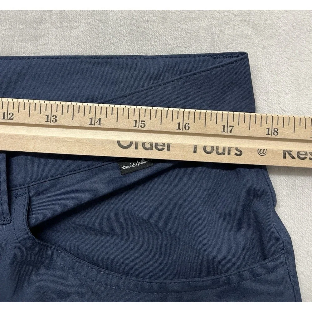Travis Mathew Trevino Pants Men 34x31.5 Navy 5-Pockets Stretch Tapered Leg Golf